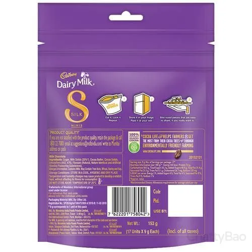 Cadbury Dairy Milk Silk Minis Chocolate 153 g (17 x 9 g each) view 2