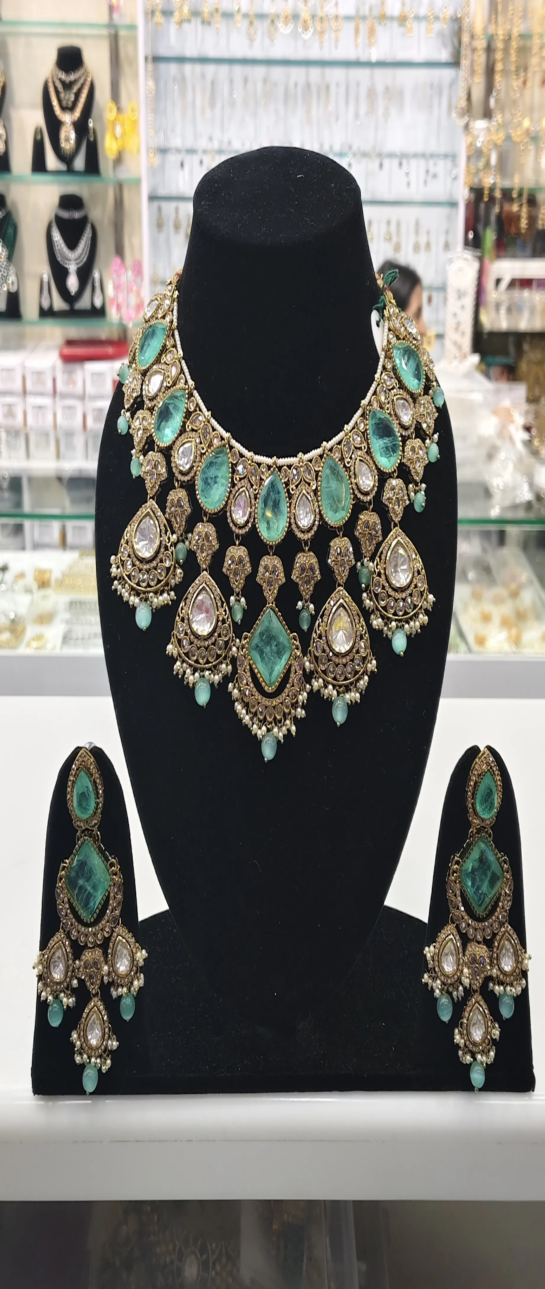 River City PolkiKundan Necklace Set view 2