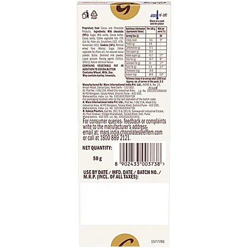 Galaxy Cookie Crumble Milk Chocolate Bar 50 g view 2