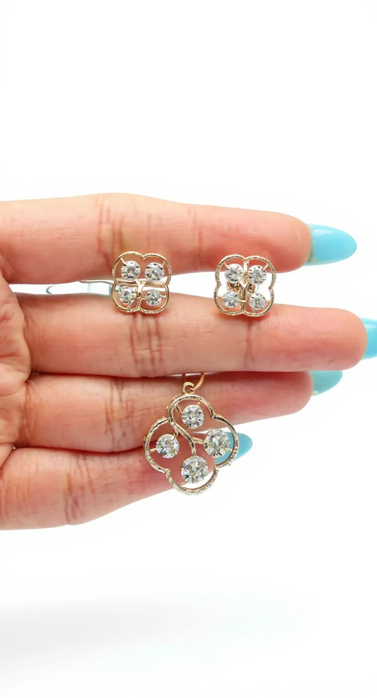 Floral Diamond Earrings view 2