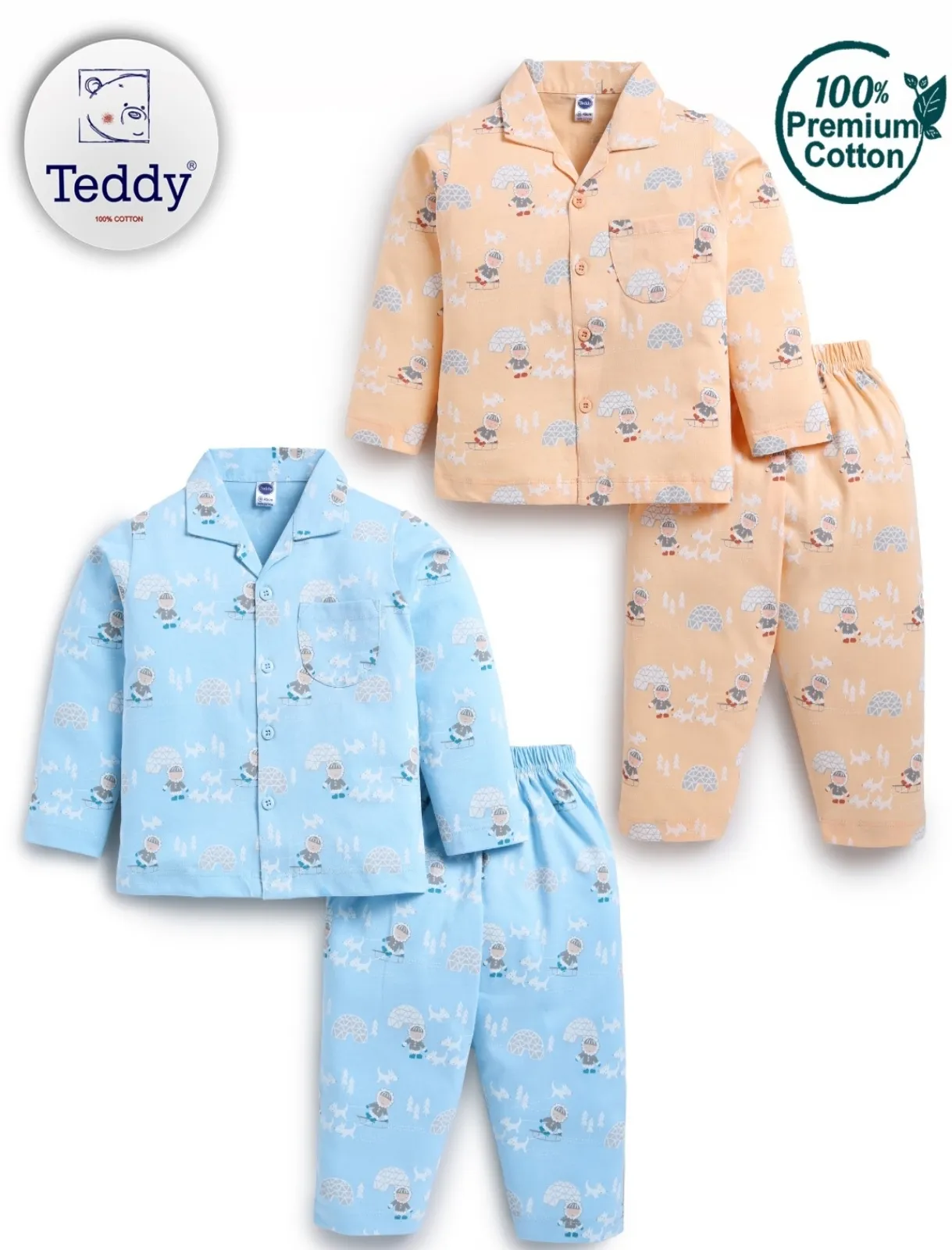 Teddy Premium Cotton Pajama Sets view 2