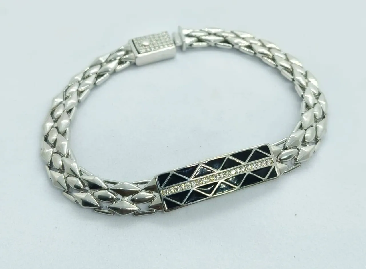 Men Silver Bracelet (AVSBR-06) view 4