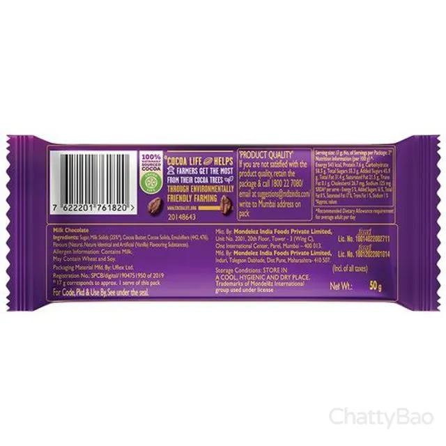 Cadbury Dairy Milk Silk Bubbly Chocolate 50 g view 2