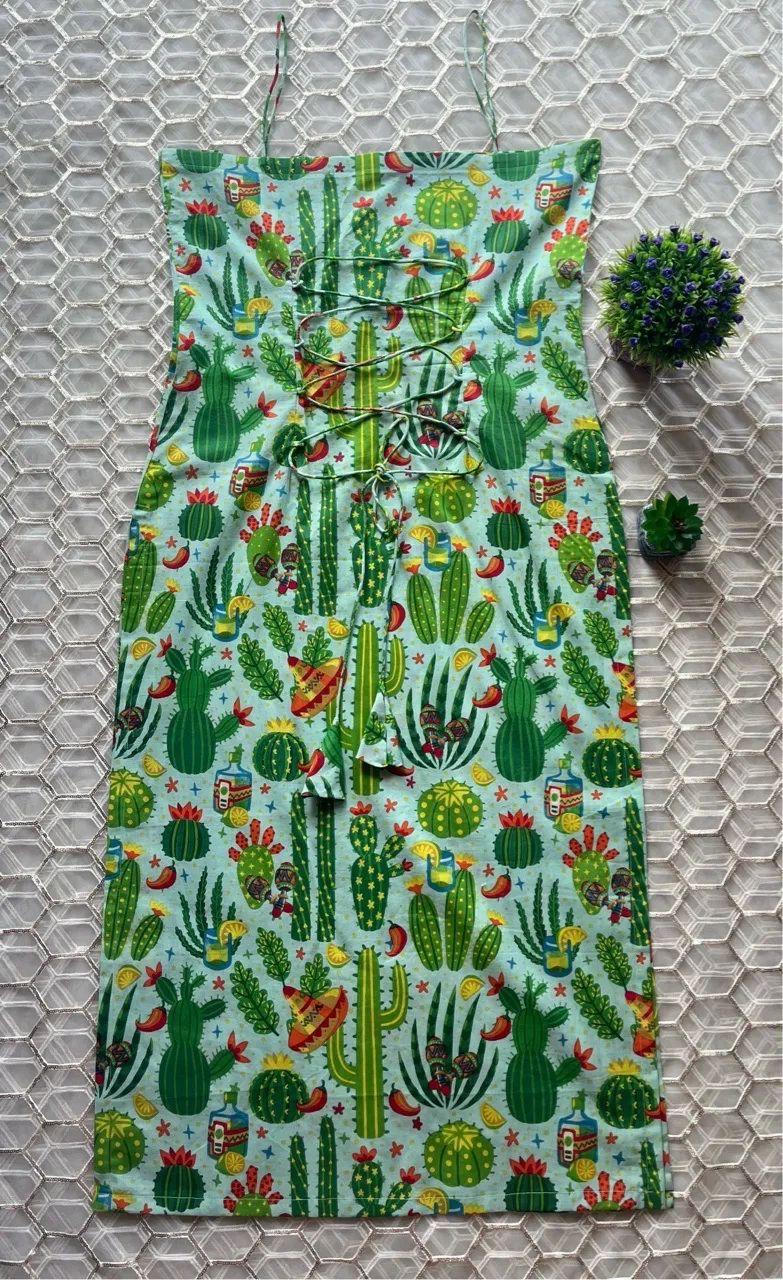 Cactus Print Kurti view 2