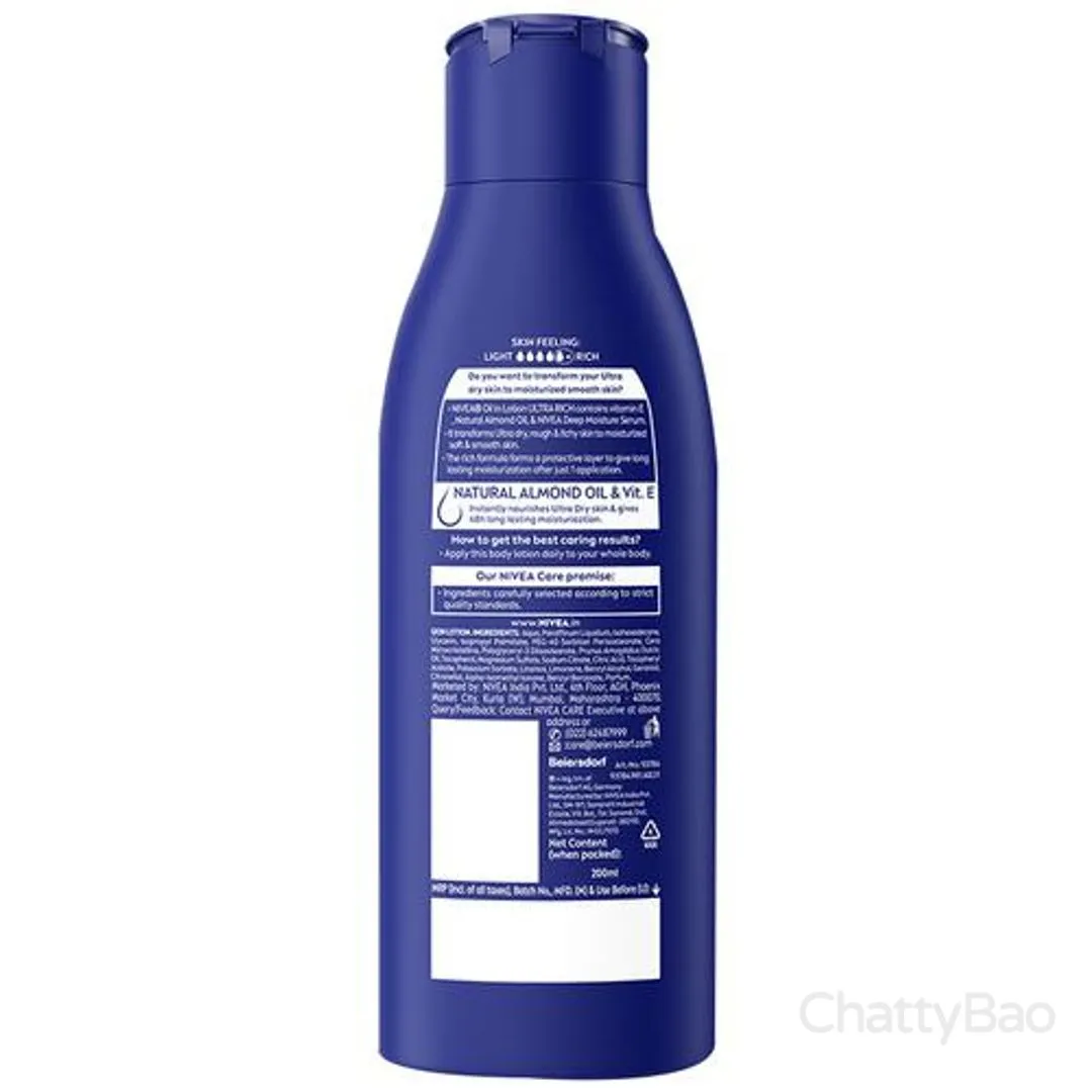 NIVEA Body Lotion - Oil In Lotion Ultra Rich, For Extremely Dry Skin 200 ml view 2