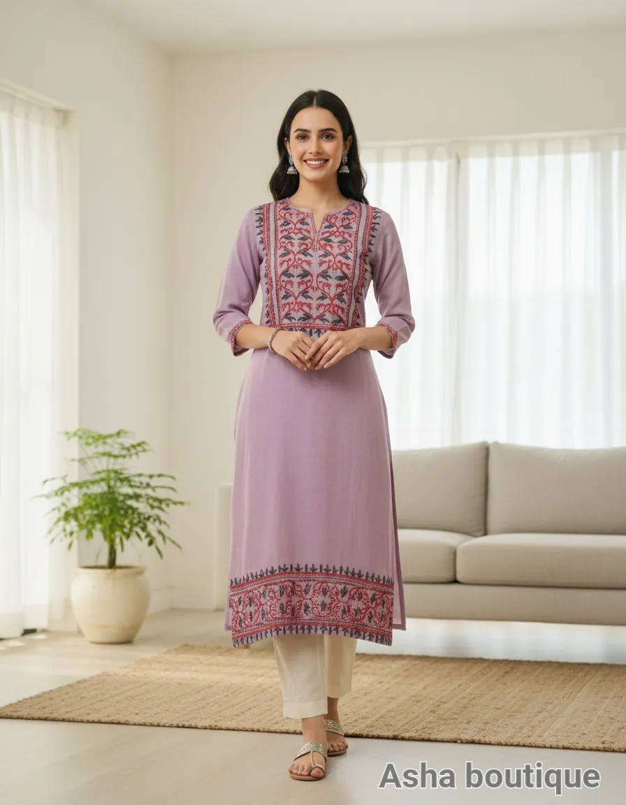 Asha Boutique Embroidered Kurta view 8
