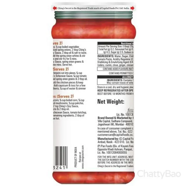 Chings Secret Schezwan Stir Fry Sauce 250 g view 2