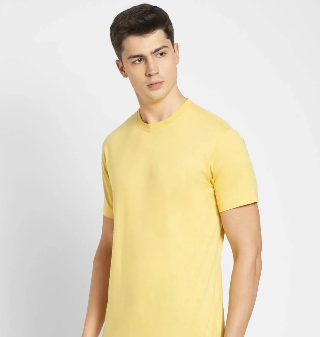 Jockey T-Shirt Round Neck Half Sleeve Corn Silk view 2