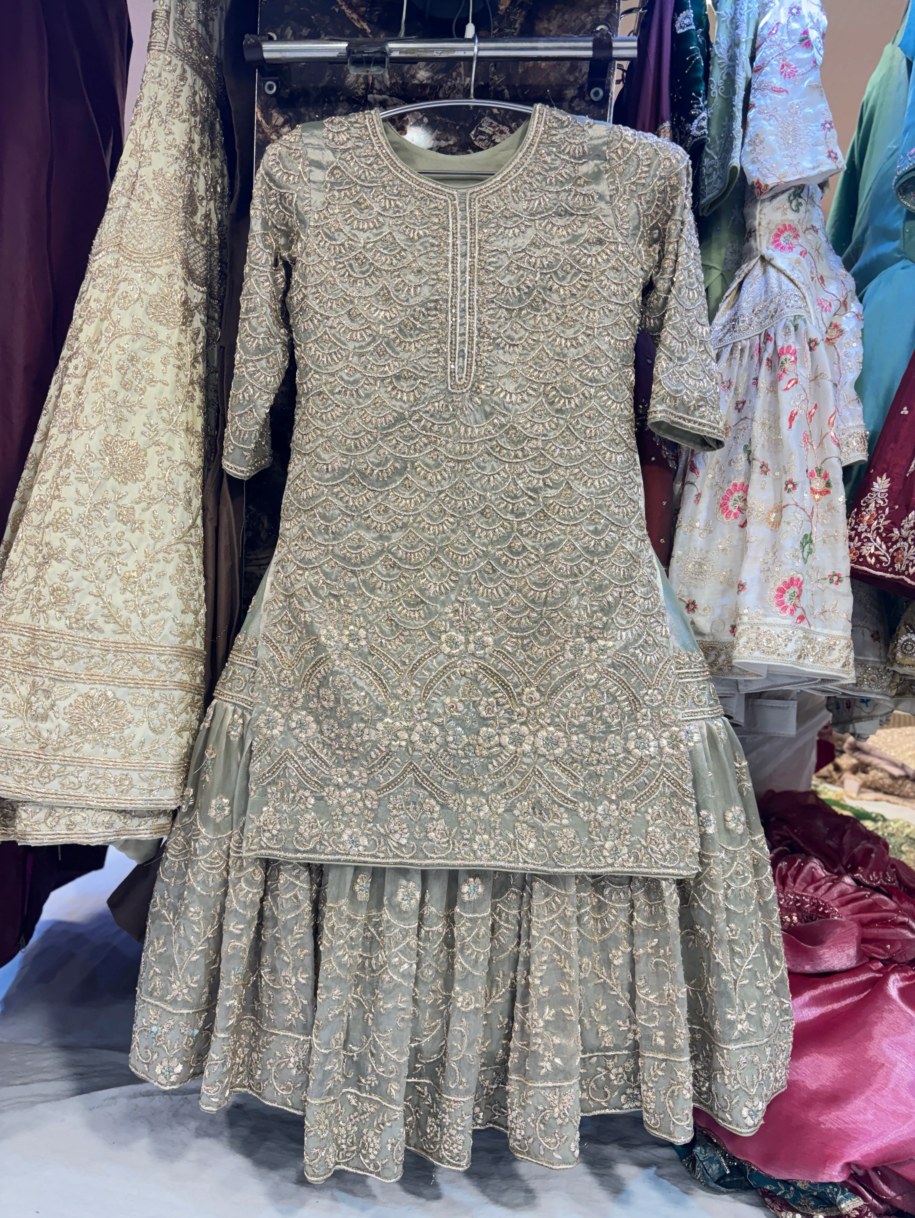 Embroidered Farshi Dress view 2