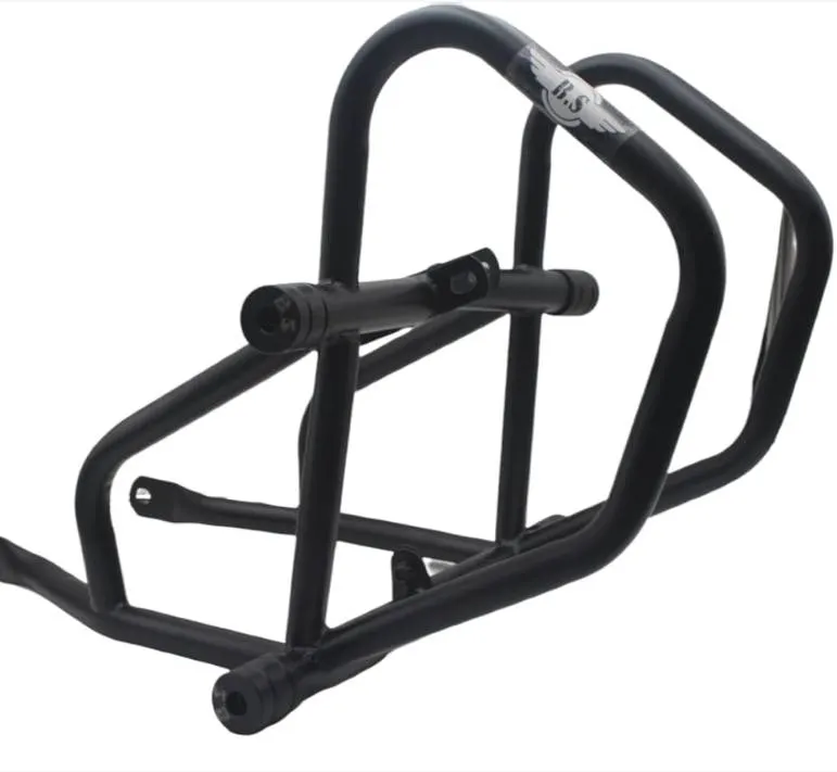 Bs auto  DOMINAR 400 BS6 SLIDER CRASH GUARD IN STAINLESS STEEL BLACK POWDER COATED view 2