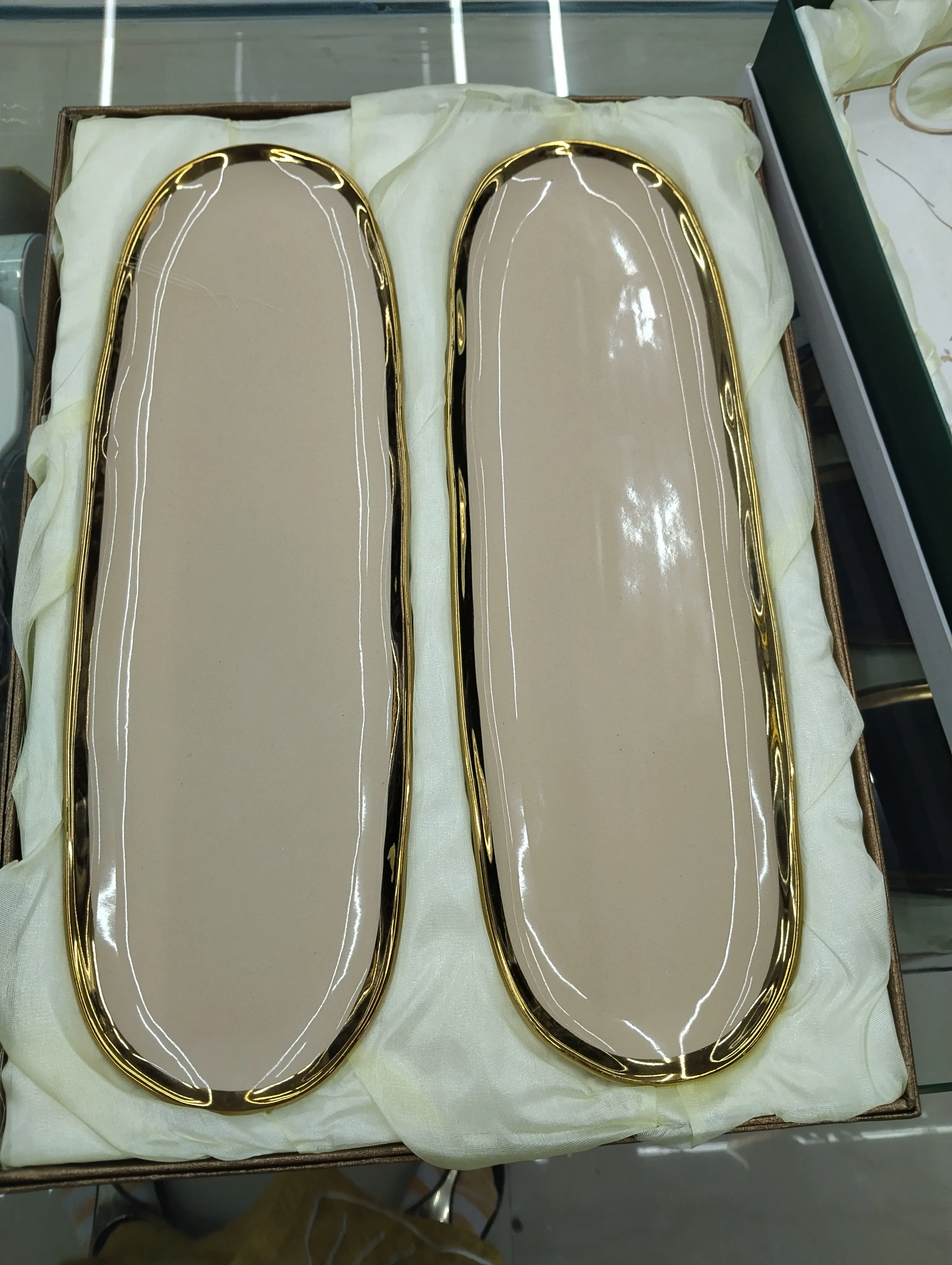 Gold-Rimmed Serving Trays view 2