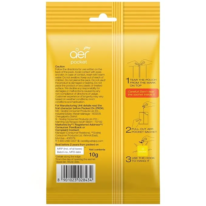 Godrej Aer Power Pocket Air Freshener - Lemon Tangy Delight 10 g view 2