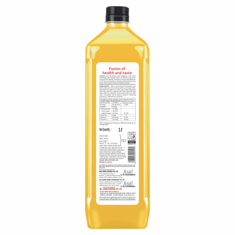 Alo Frut Pineapple Aloevera Chunks & Juice 1 L view 2