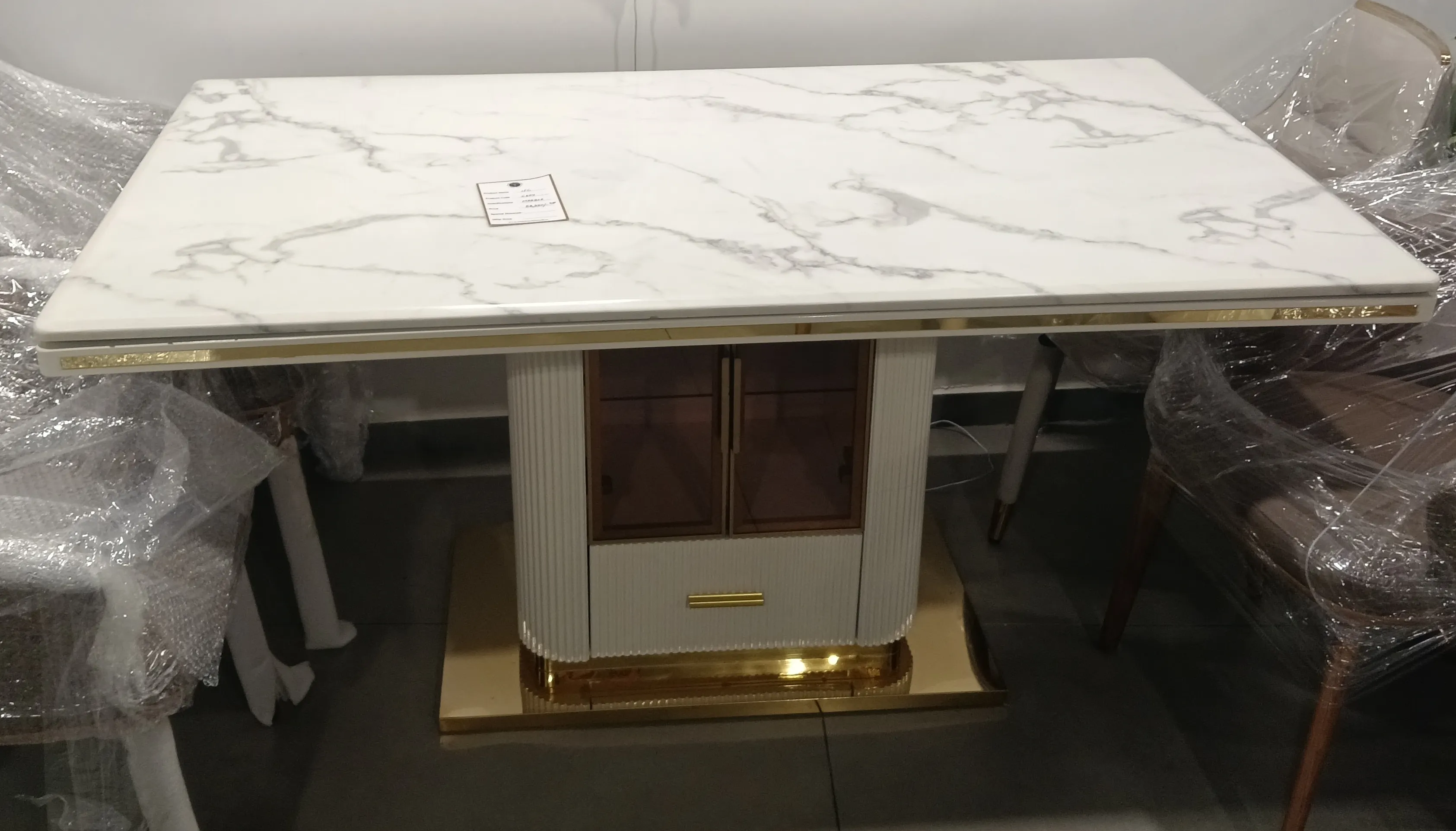 Marble Finish Dining Table:IFC/DT/C604 63x36" view 2