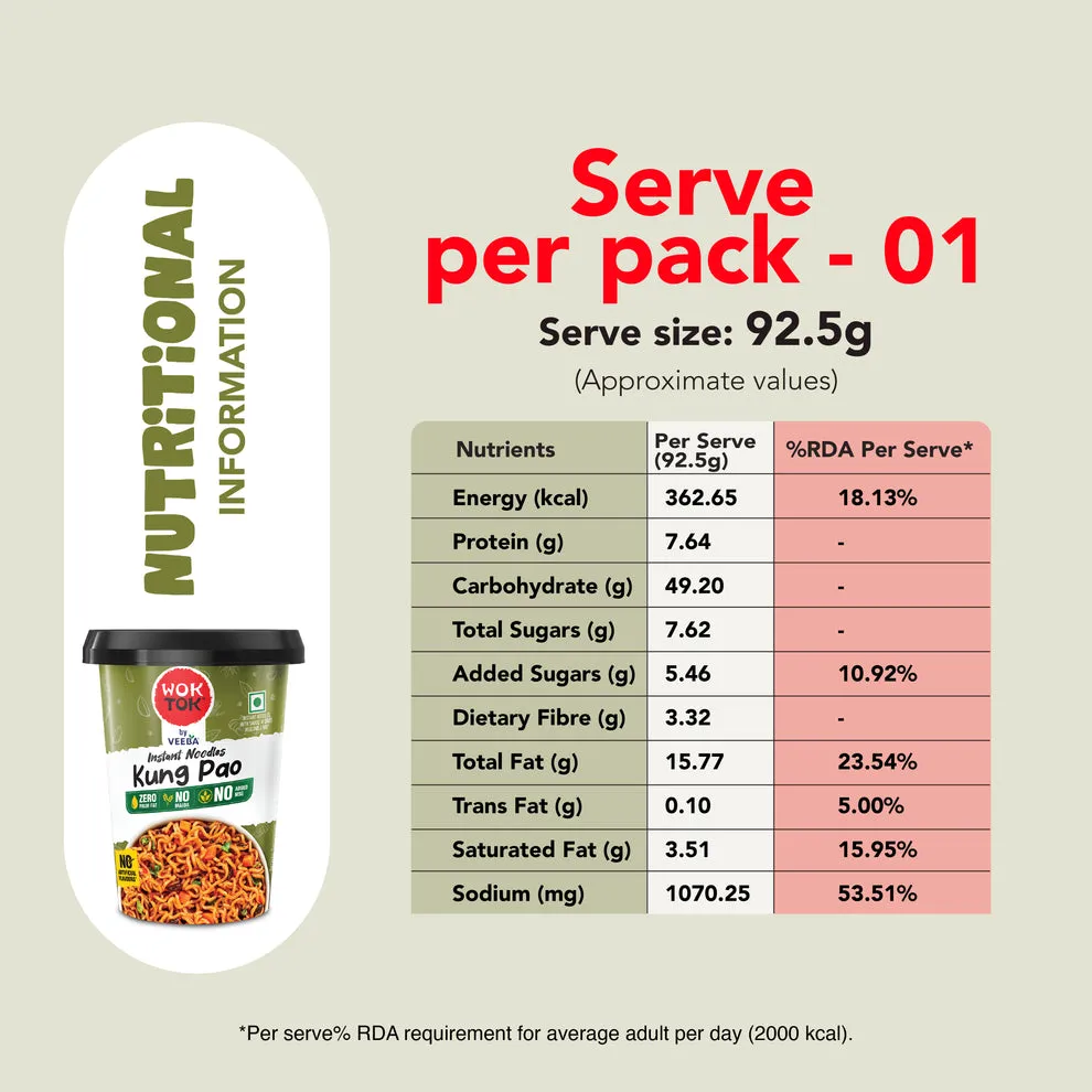 Veeba Wok Tok Instant Cup Noodles Kung Pao 92.5 g view 3