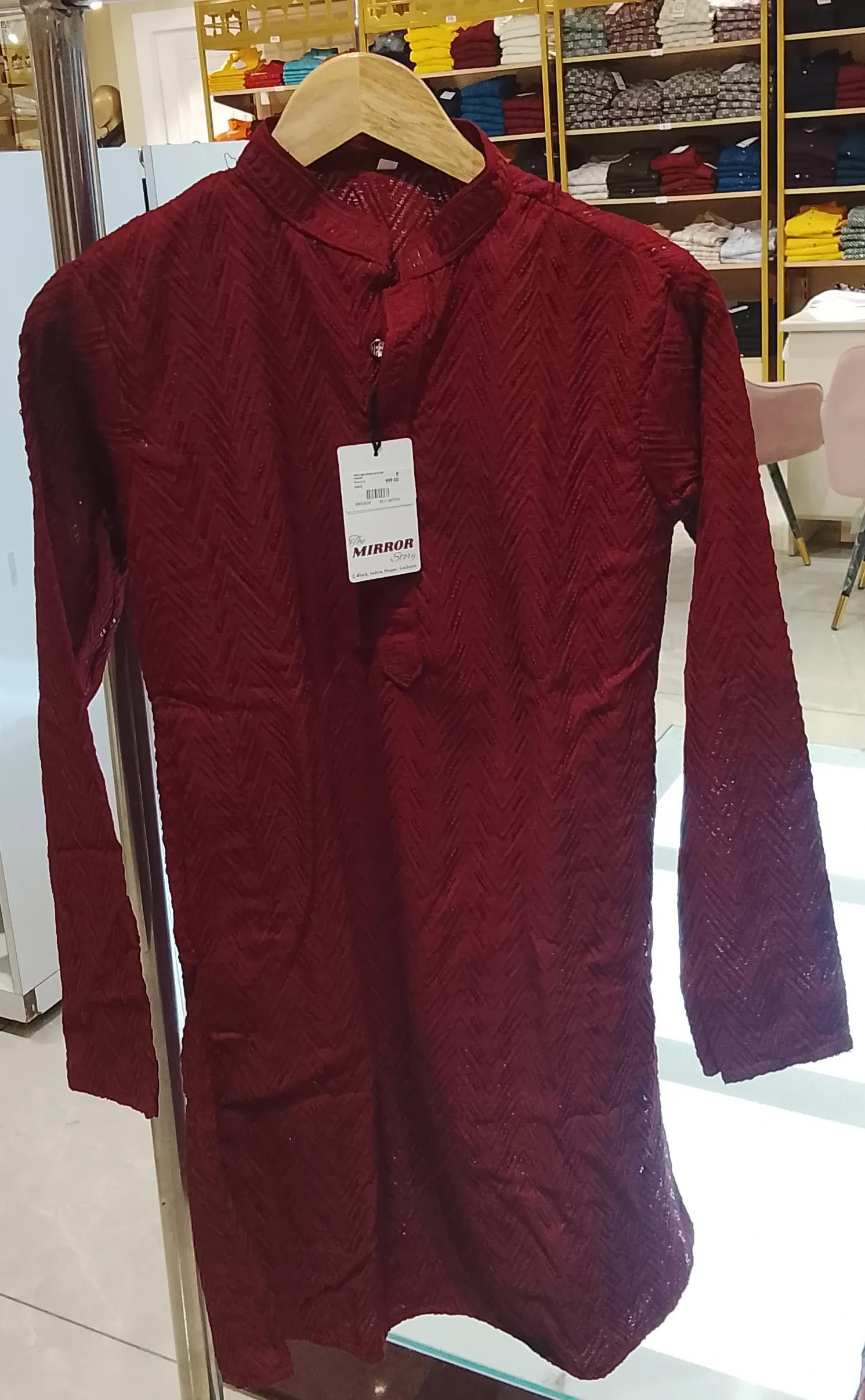 Tarigle Viscose Mirror Mens Kurta view 3