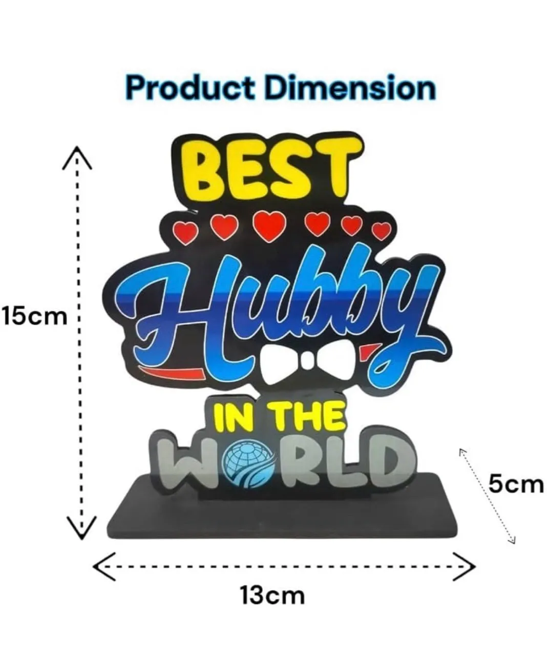 Best Hubby in the World Tabletop Decor Wooden view 3