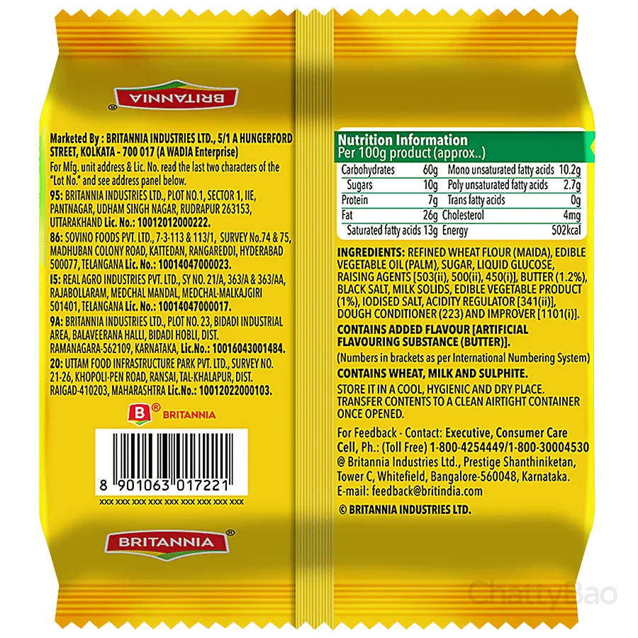 Britannia 50-50 Maska Chaska Biscuit 105 g view 2