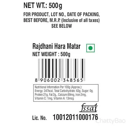 Rajdhani Kabuli Chana (Chickpeas) 500 g view 3