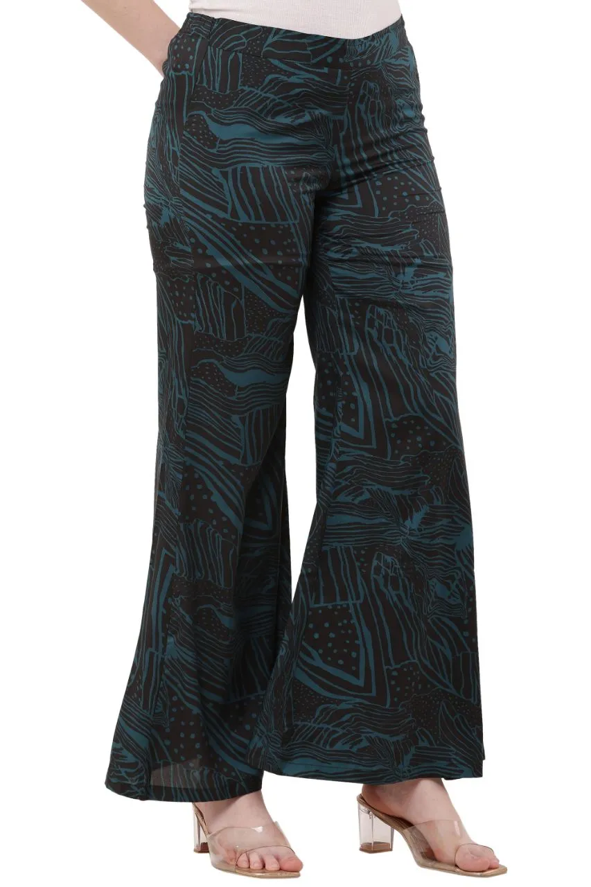Printed Flared Trousers view 3