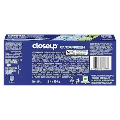 Closeup Everfresh Toothpaste - Cool Breeze (Pack of 2 x 150 g each) view 2