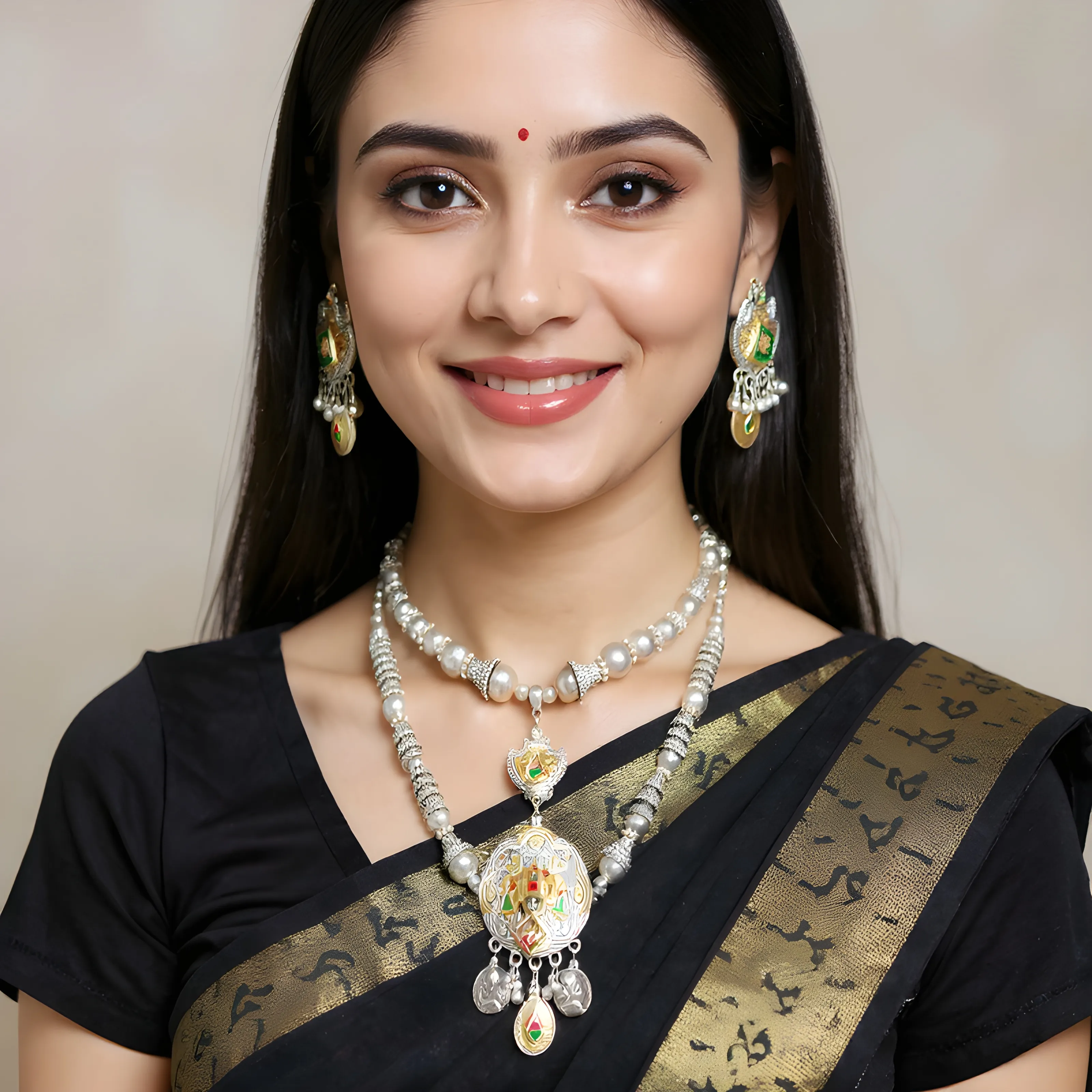 OXIDISED Necklace and Earrings Set