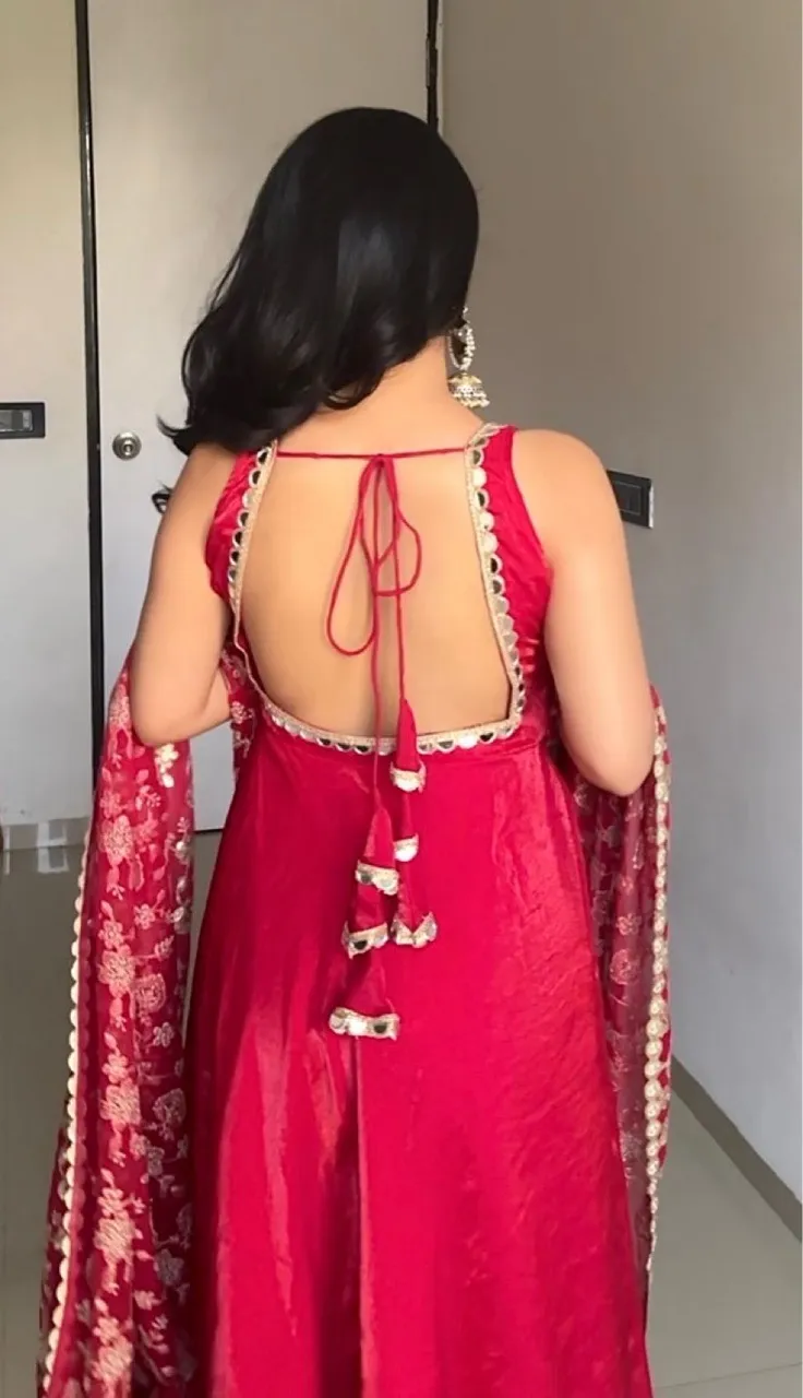 'Ayina' Suit set - Red view 4
