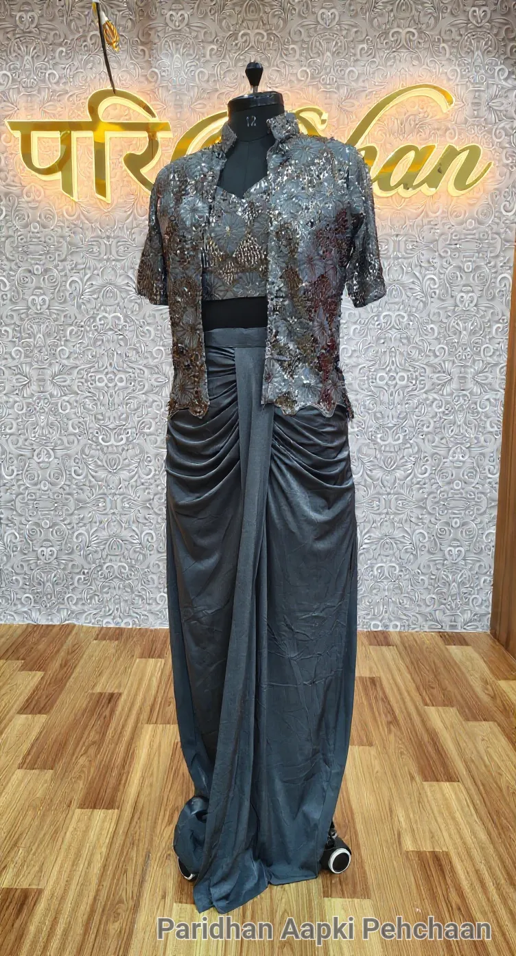 Sequin Draped Gown view 2