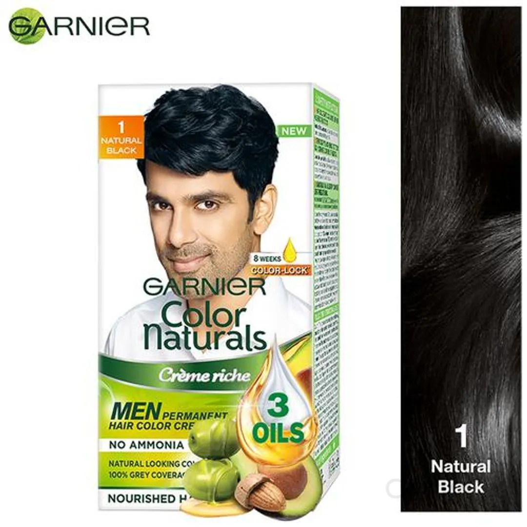 Garnier Men Colour Naturals Hair Colour 30 ml + 30 g Shade 1 Natural Black view 2