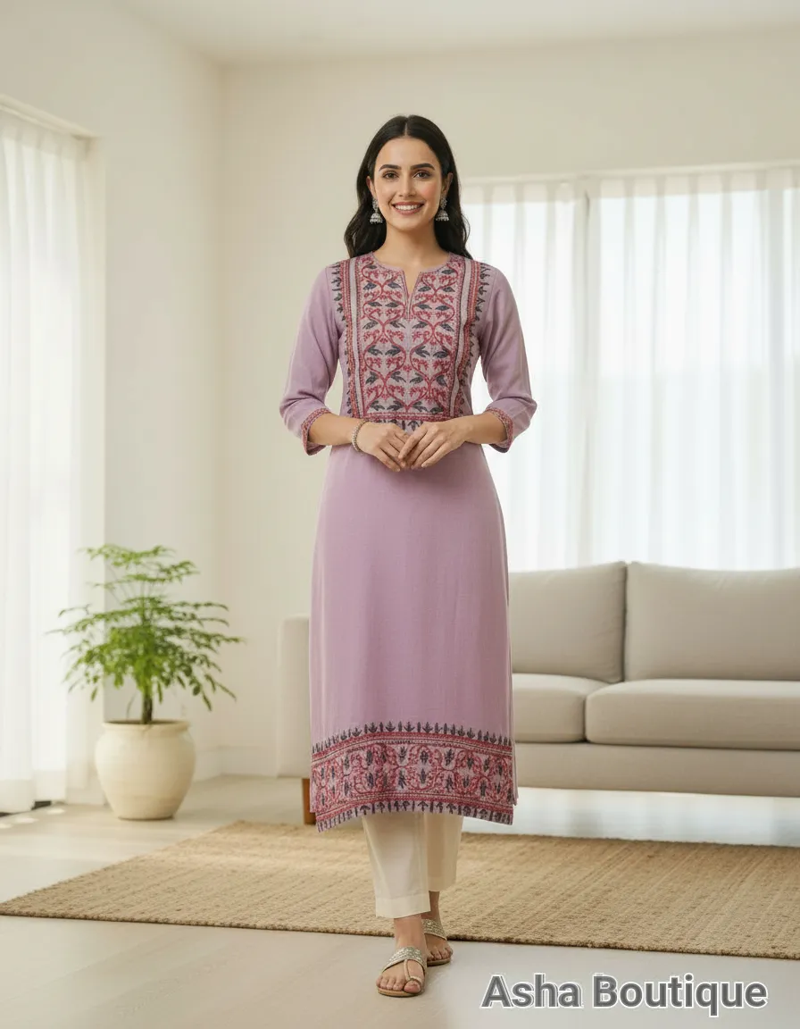 Asha Boutique Embroidered Kurta view 6