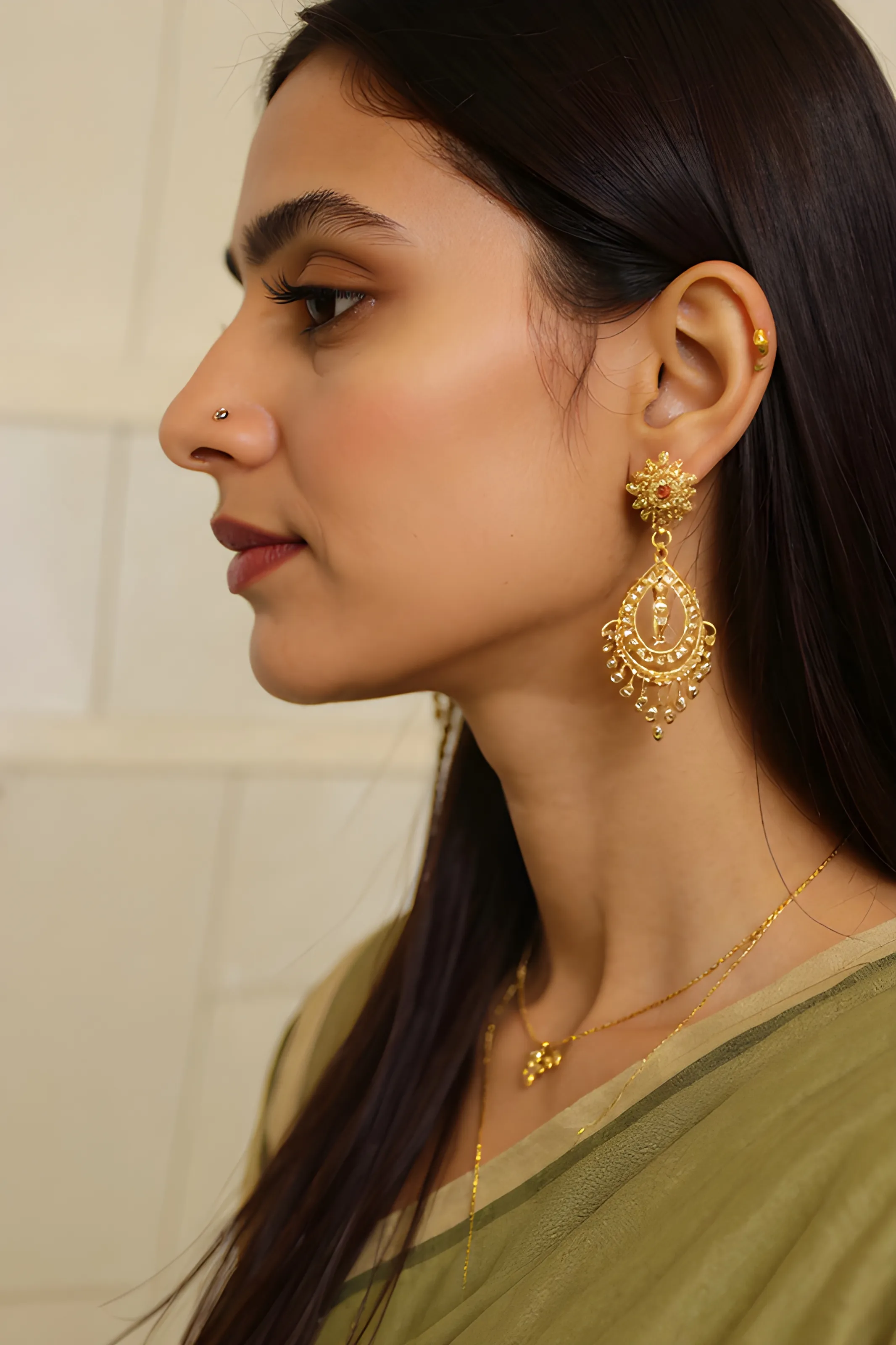 Gold Earrings 1 view 2