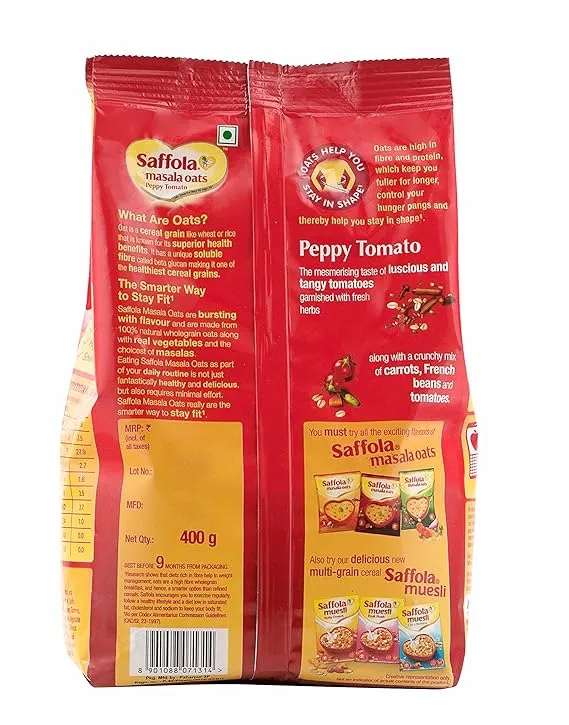 Saffola Masala Oats Peppy Tomato 400 g view 2