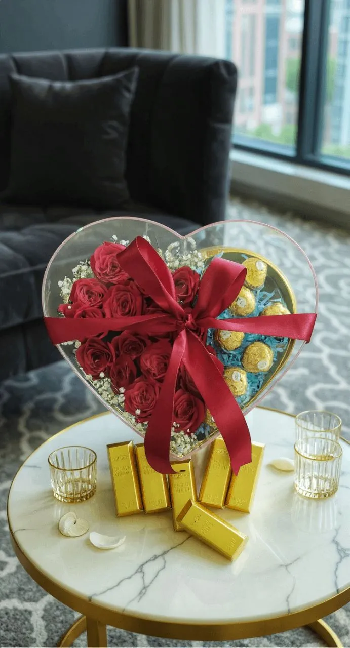 Red Heart Rose Hamper view 3