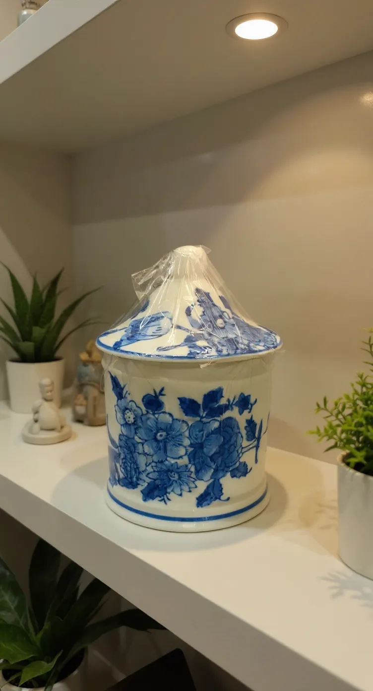 Blue Floral Jar view 4
