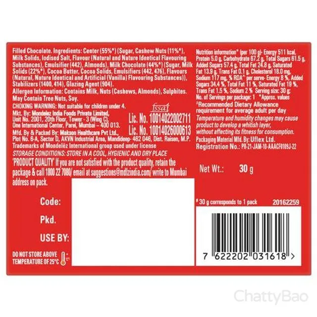 Cadbury Nutties Chocolate 30 g view 2