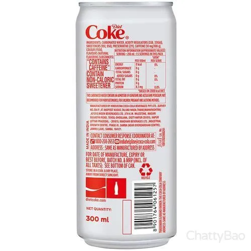Coca Cola Diet Coke Can 300 ml view 2