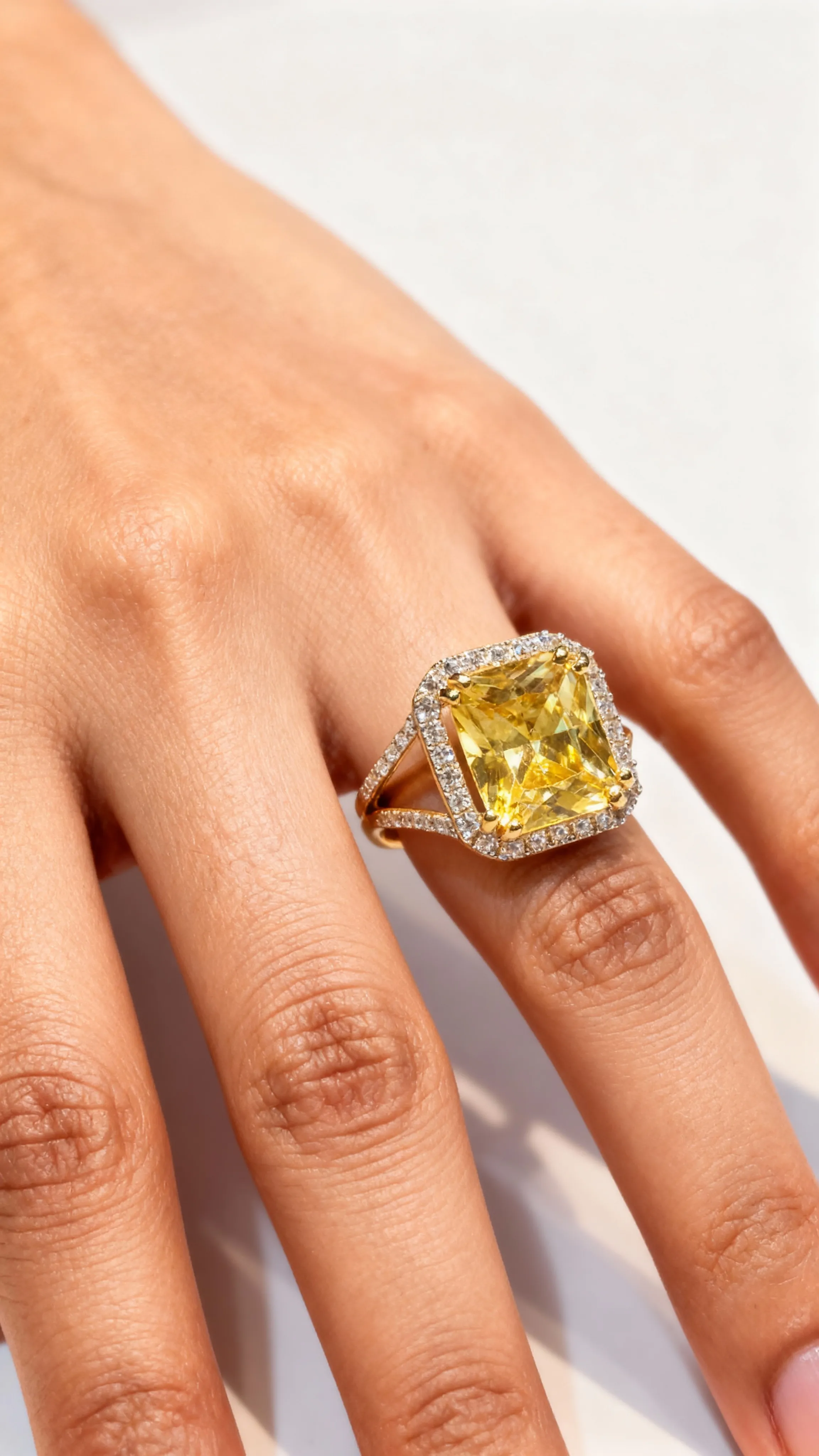Citrine Diamond Ring view 2