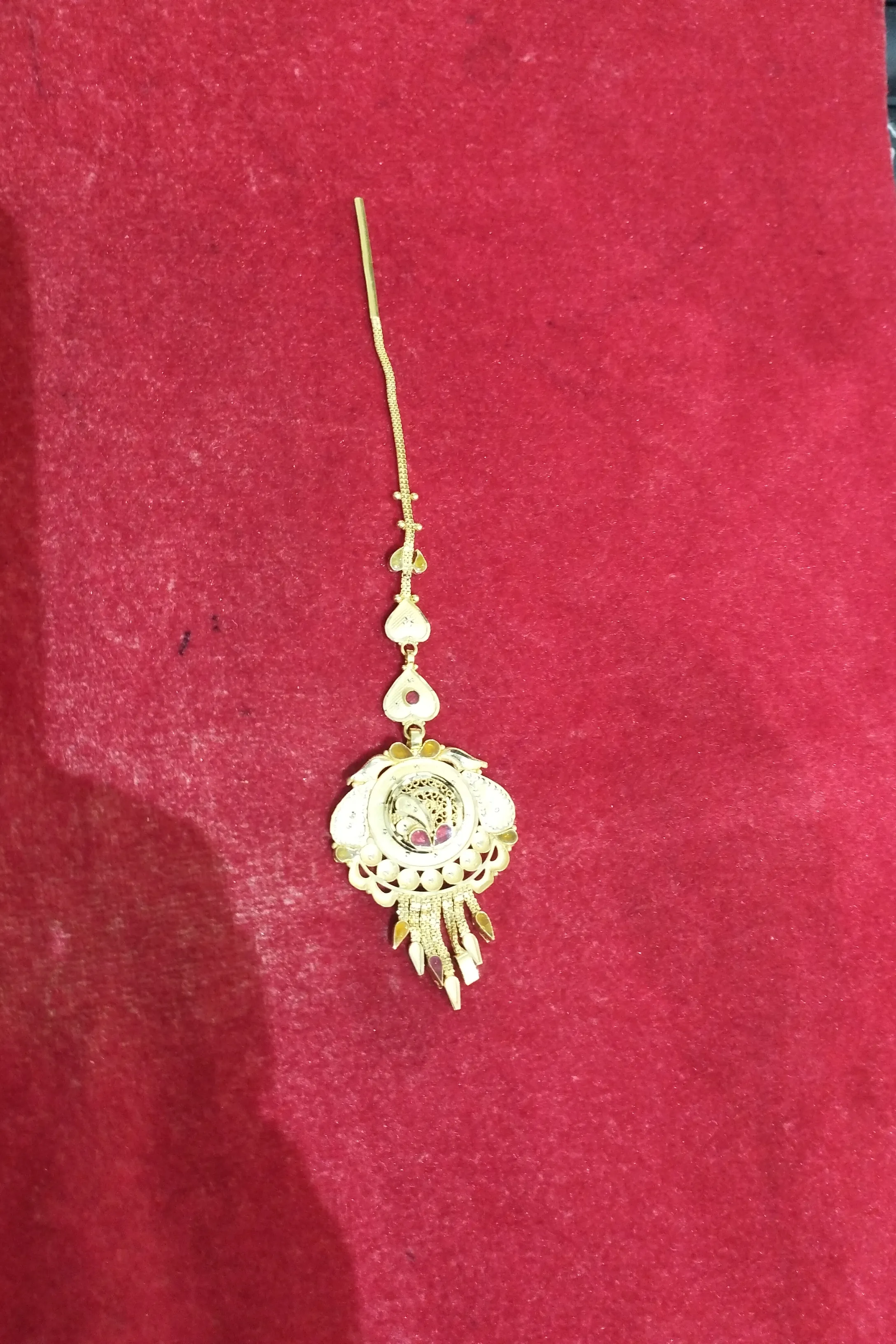 Gold Maang Tikka view 2