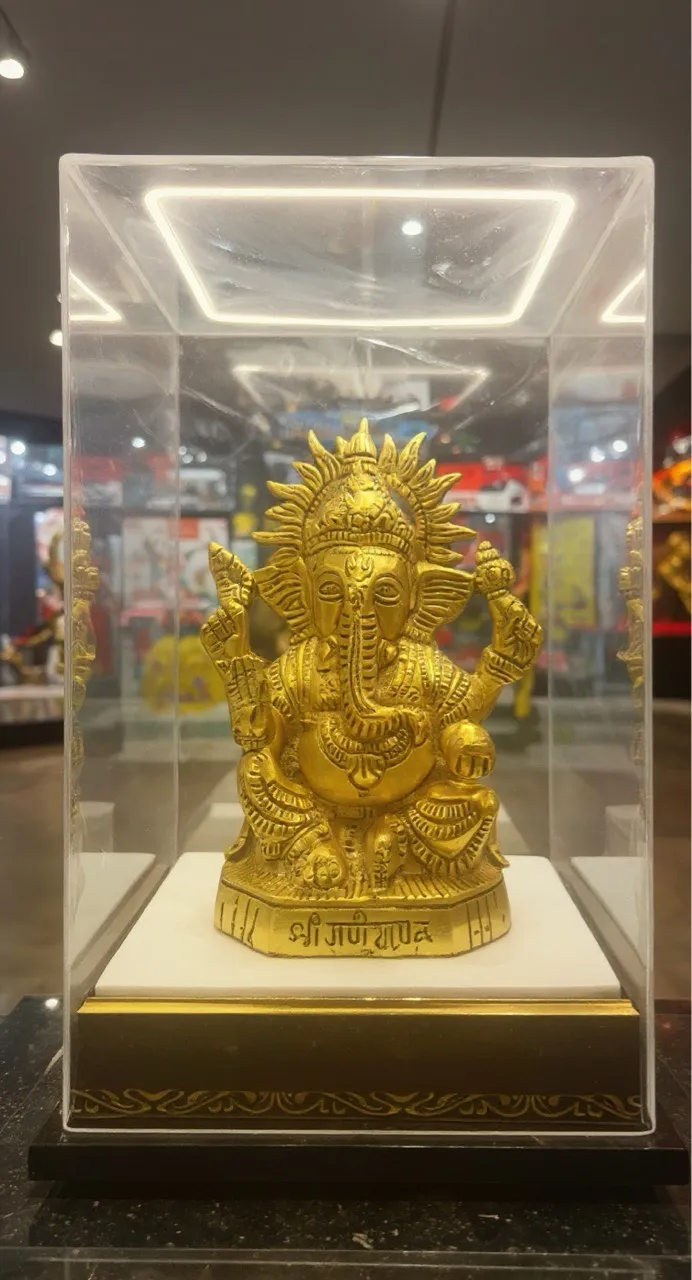 Brass Ganesha Idol view 2