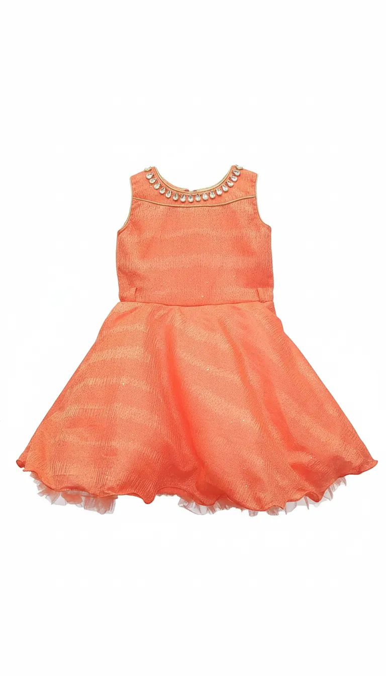 Girls Fancy Frock Orange view 2