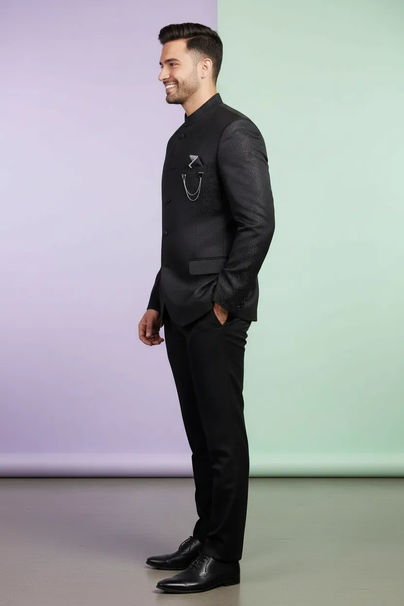 Bandhgala Self Suit view 3