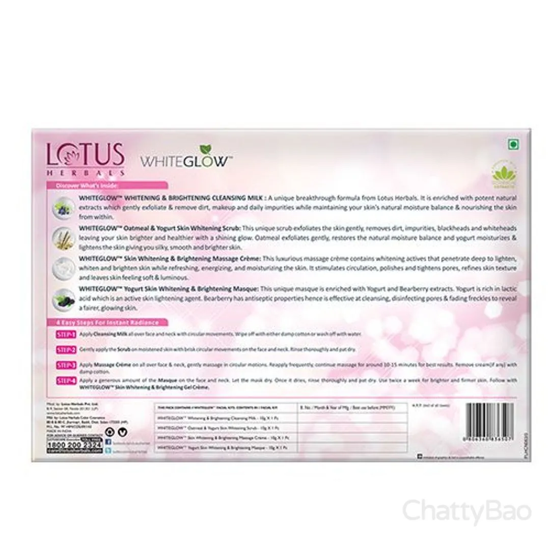 Lotus Herbals Whiteglow Insta Glow Fairness Facial Kit 1 Piece view 2