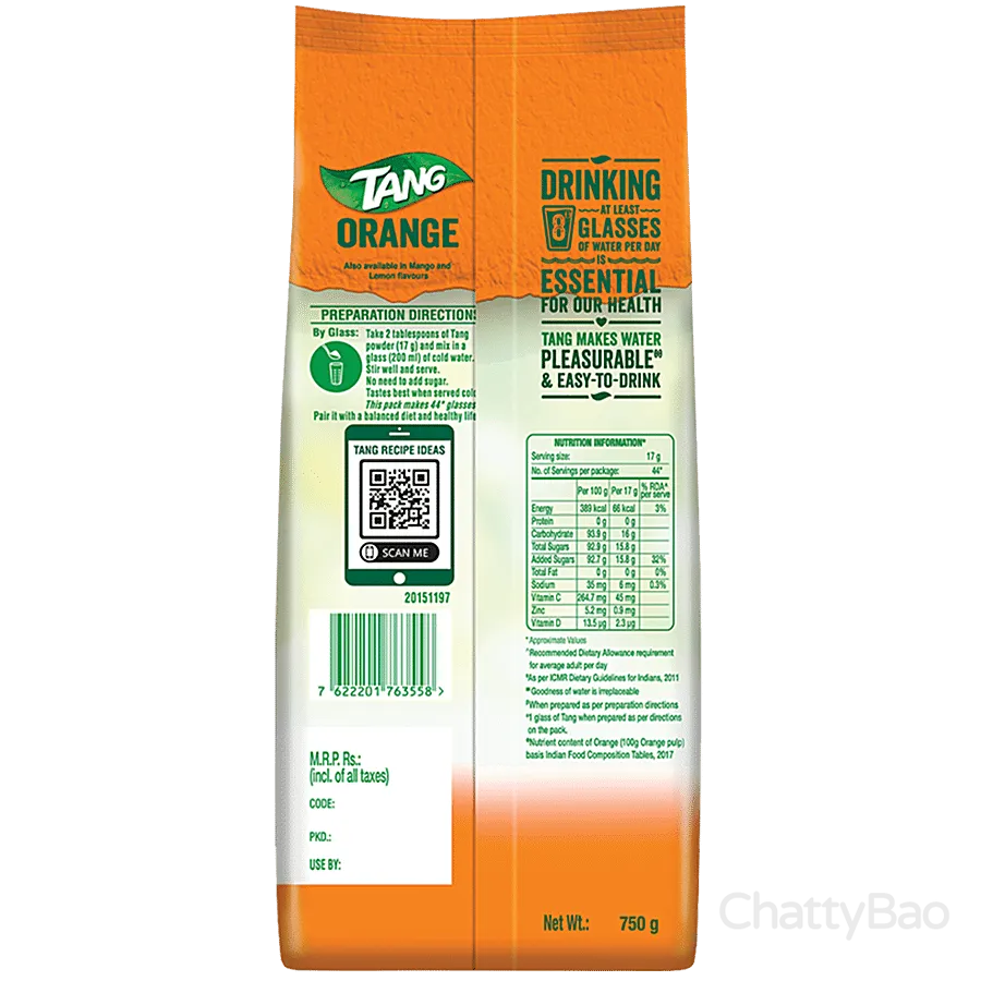 Tang Orange Instant Drink Mix 750 g view 2