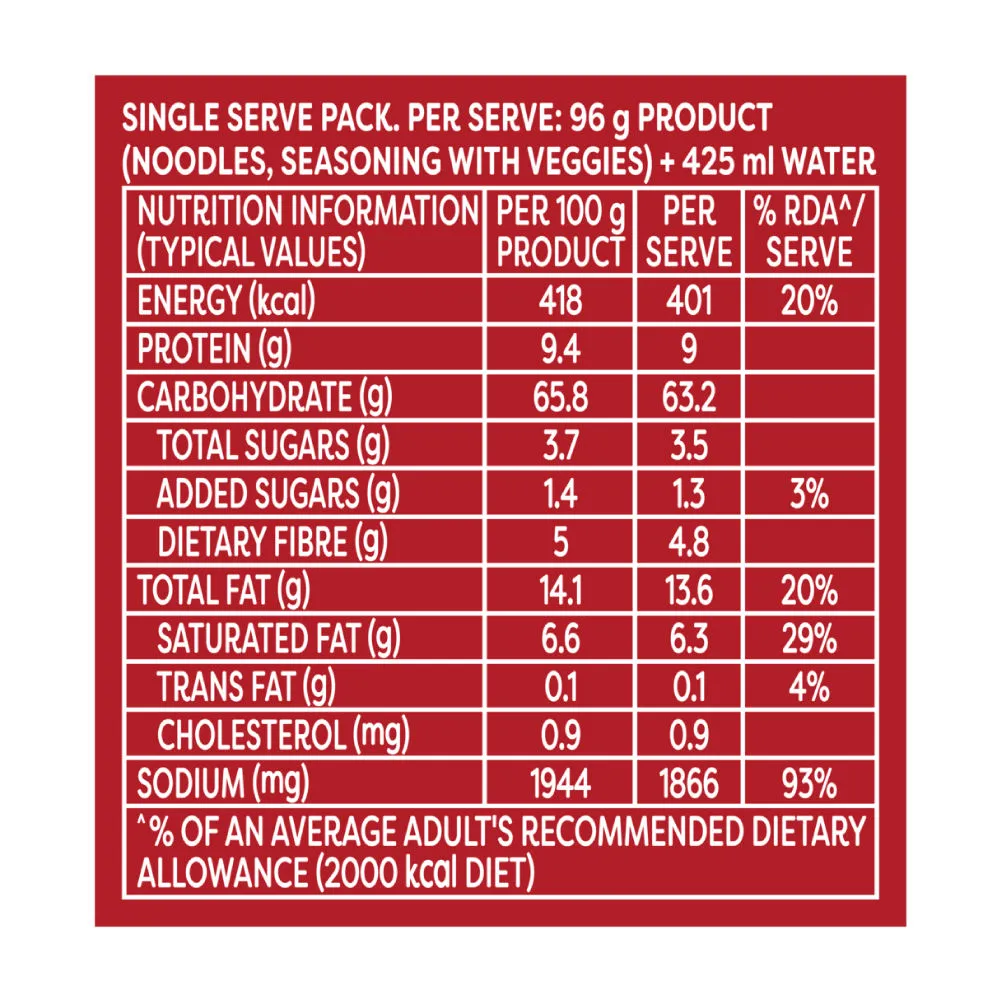 Knorr Korean Ramen Spicy Kimchi Veg Noodles 96 g view 3