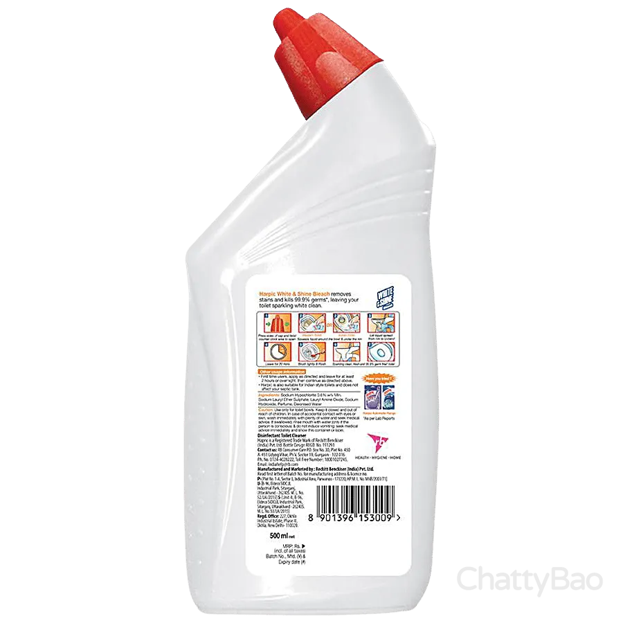 Harpic Toilet Cleaner Bleach 500 ml view 2