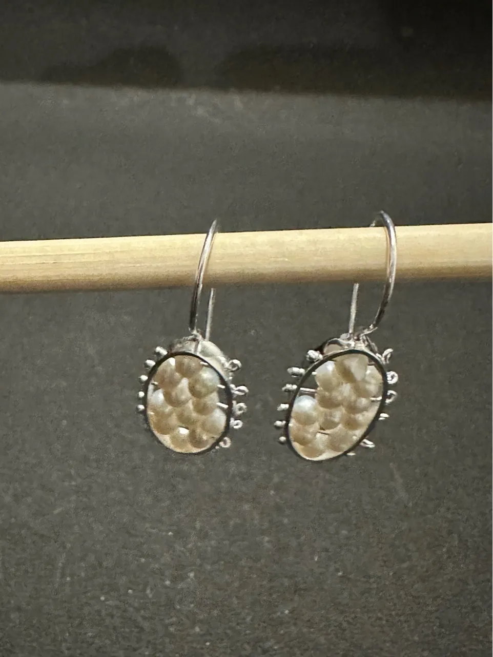 Silver Beaded Earrings
