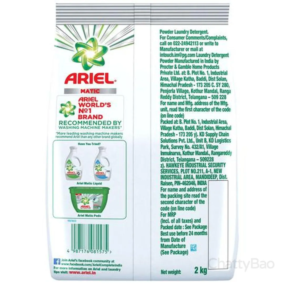 Ariel Matic Detergent Washing Powder - Front Load 2 Kg view 2