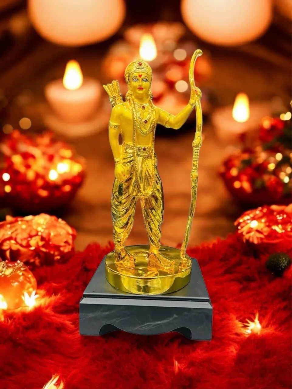 Golden Lord Ram Statue. view 2