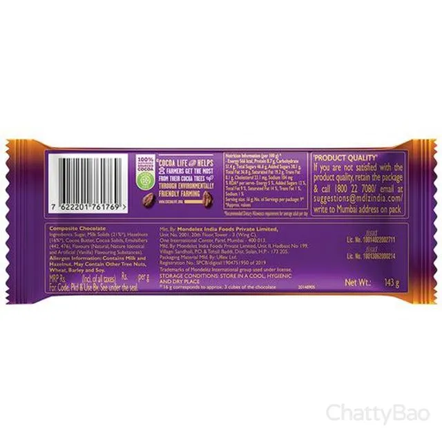 Cadbury Dairy Milk Silk - Hazelnut Chocolate Bar 143 g view 2
