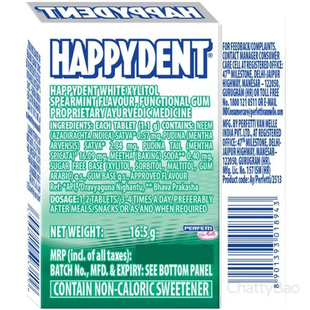 Happydent White Spearmint Chewing Gum 16.5 g view 2